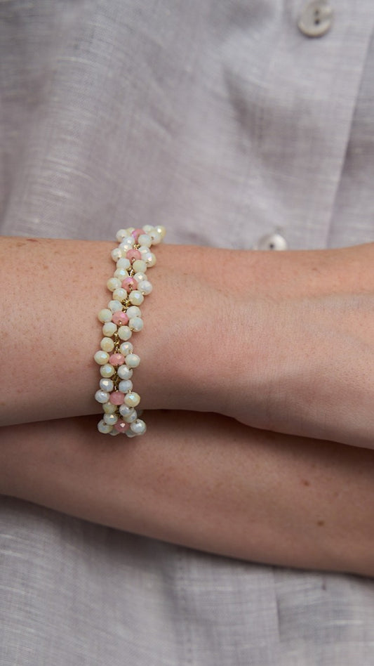 Via Roma - Bracciale "Fiore" Burro - Rosa Chiaro