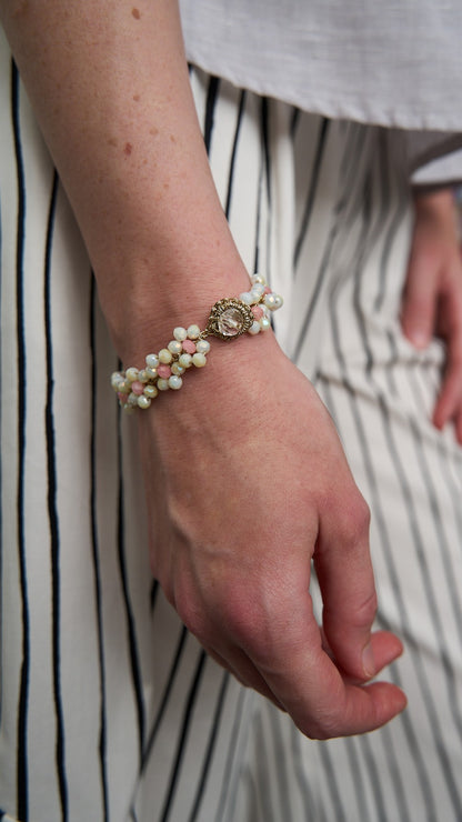Via Roma - Bracciale "Fiore" Burro - Rosa Chiaro