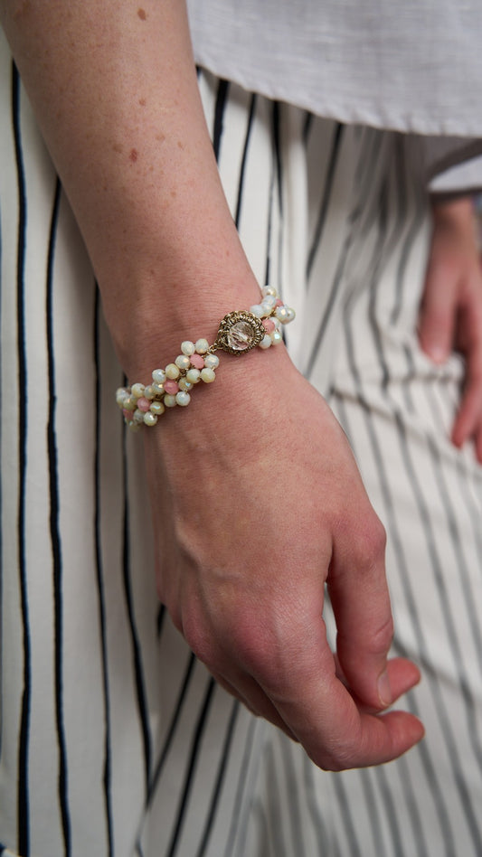 Via Roma - Bracciale "Fiore" Burro - Rosa Chiaro