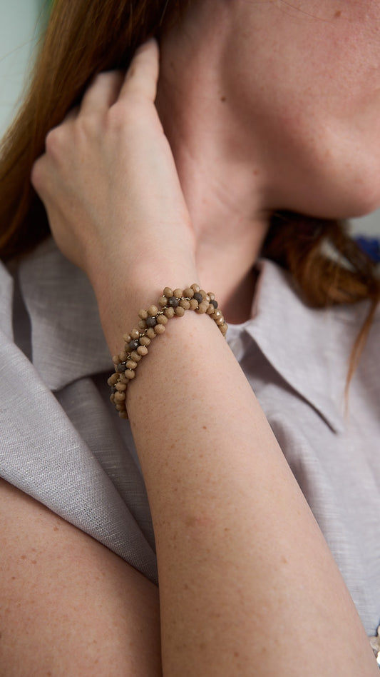 Via Roma - Bracciale "Fiore" Marrone