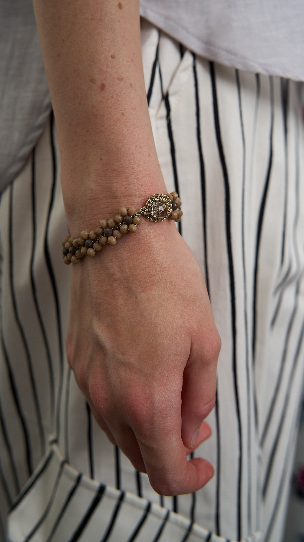 Via Roma - Bracciale "Fiore" Marrone