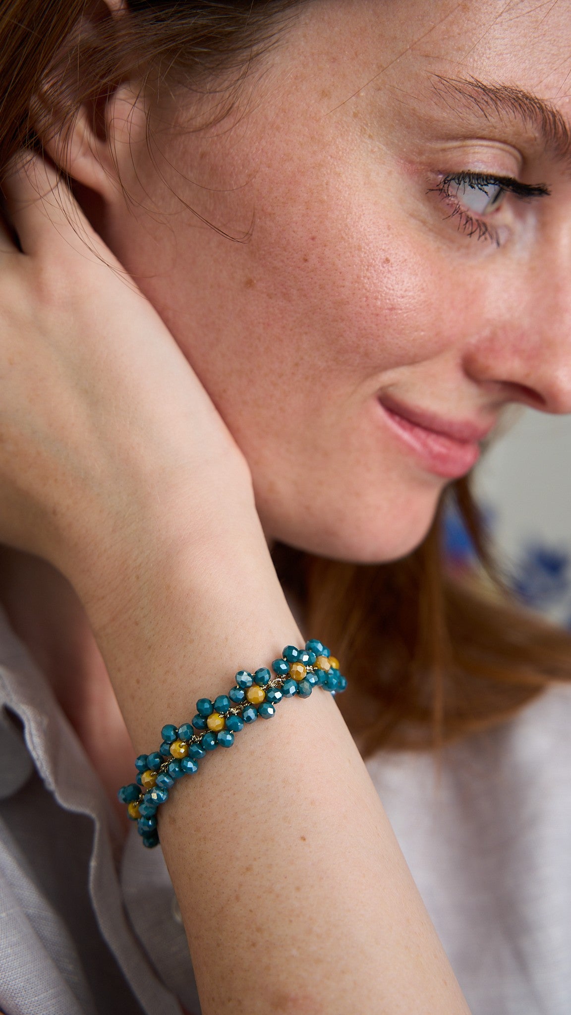 Via Roma - Bracciale "Fiore" Ottanio - Giallo