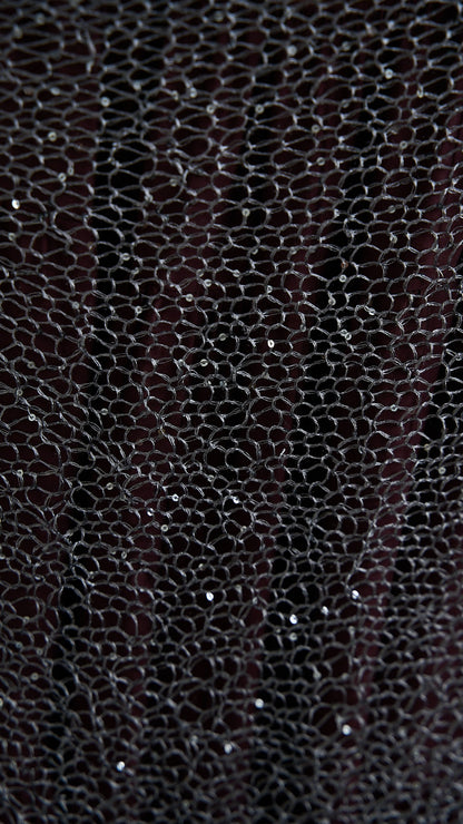Via Roma - Scialle a maglia con dettagli paillettes Argento