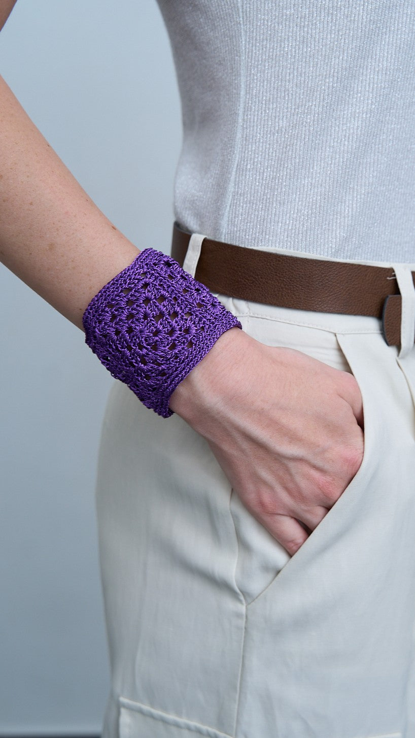 Via Roma - Bracciale "Crochet" Viola
