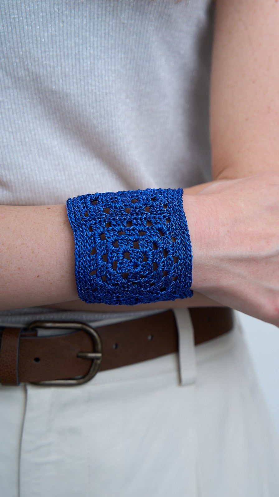 Via Roma - Bracciale "Crochet" Azzurro