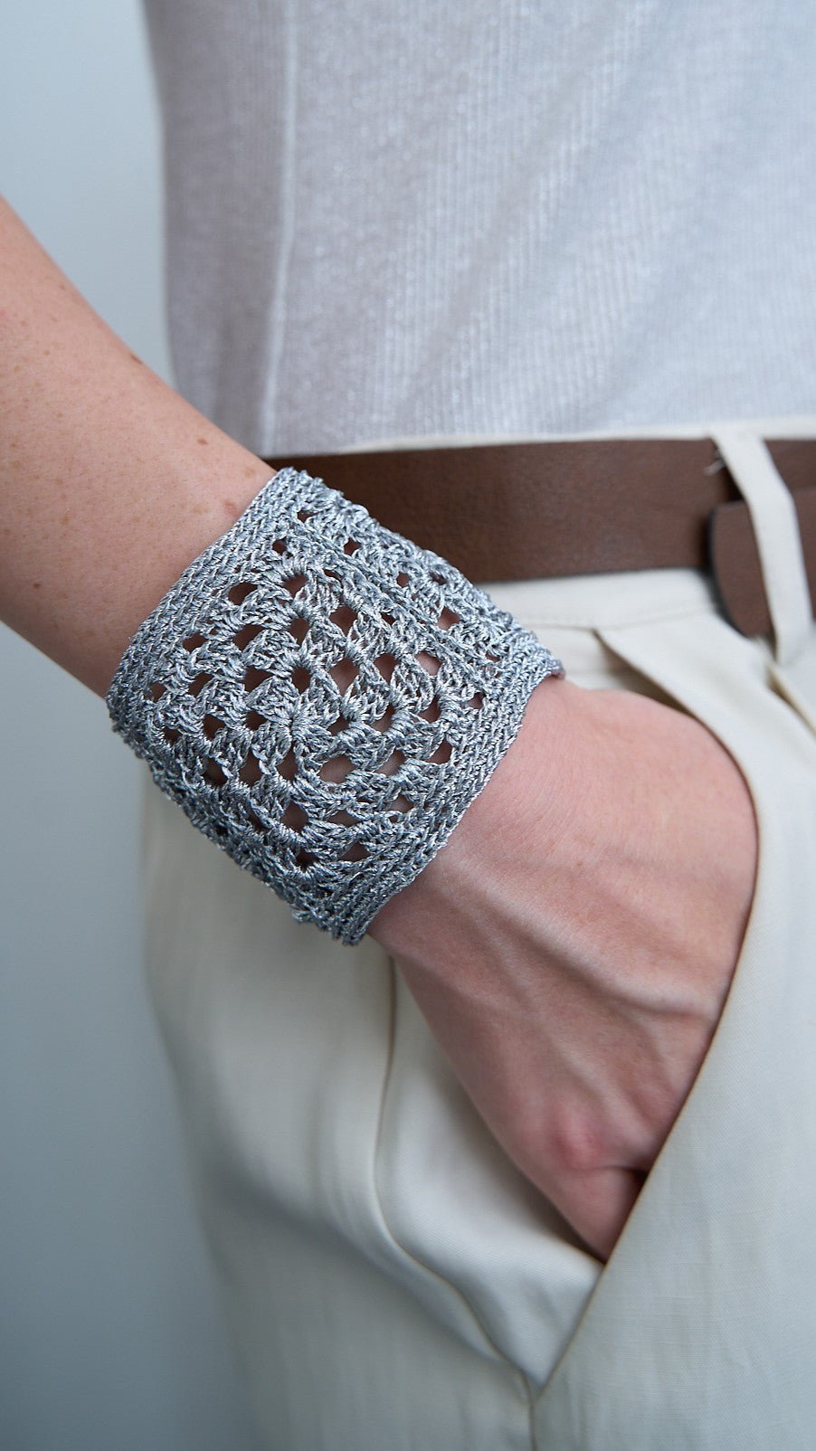 Via Roma - Bracciale "Crochet" Argento