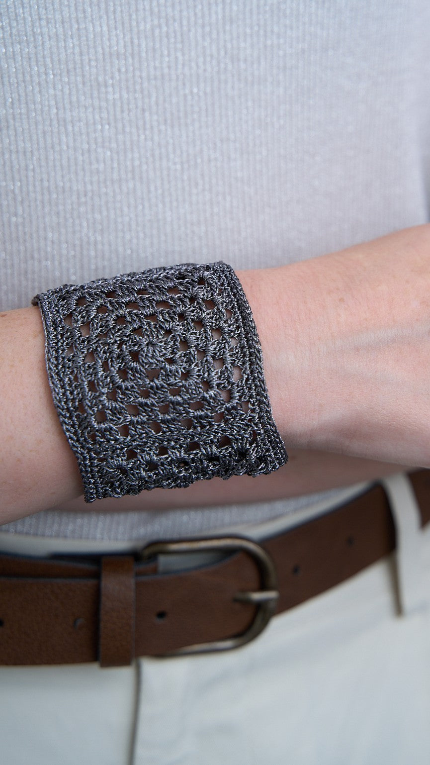 Via Roma - Bracciale "Crochet" Grigio Scuro