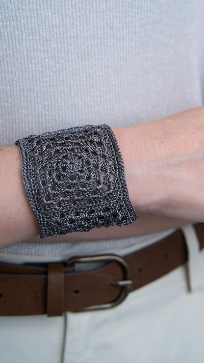 Via Roma - Bracciale "Crochet" Grigio Scuro