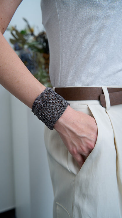 Via Roma - Bracciale "Crochet" Grigio Scuro