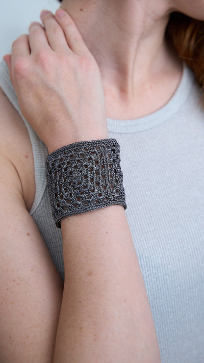 Via Roma - Bracciale "Crochet" Grigio Scuro