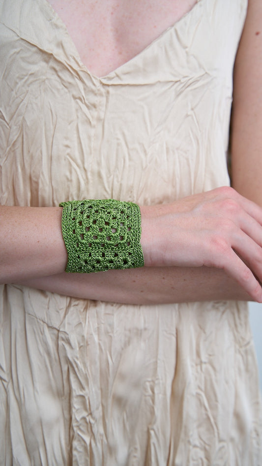 Via Roma - Bracciale "Crochet" Verde