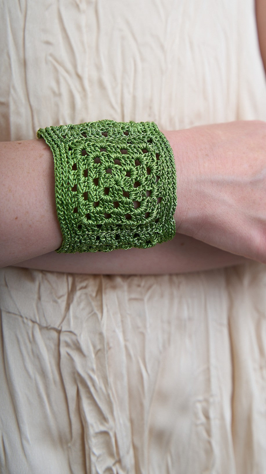 Via Roma - Bracciale "Crochet" Verde
