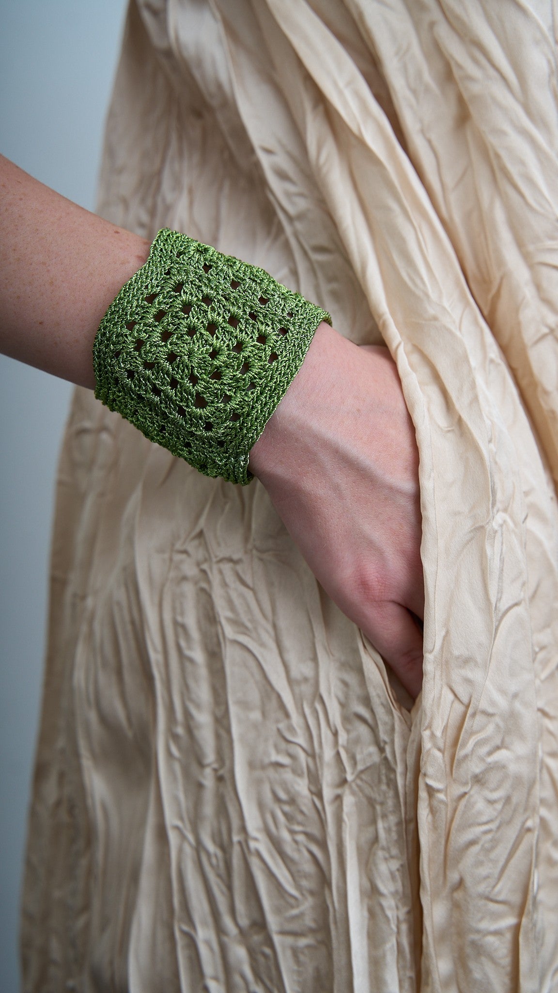 Via Roma - Bracciale "Crochet" Verde