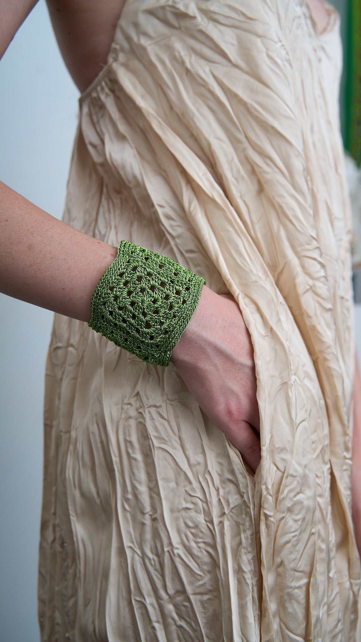 Via Roma - Bracciale "Crochet" Verde