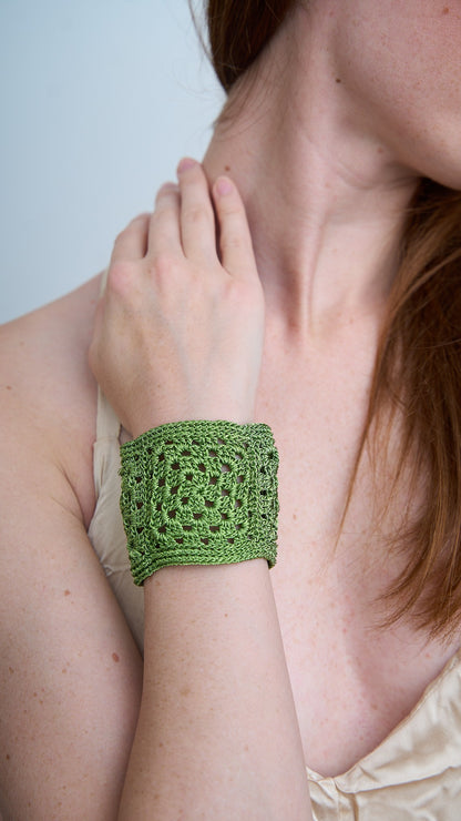 Via Roma - Bracciale "Crochet" Verde