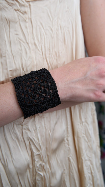 Via Roma - Bracciale "Crochet" Nero