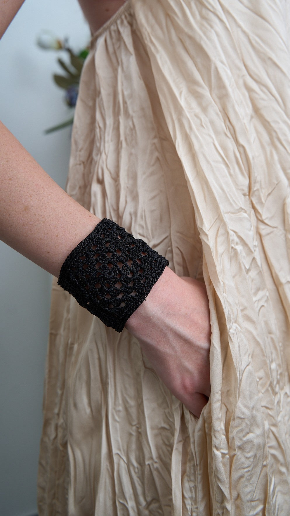 Via Roma - Bracciale "Crochet" Nero