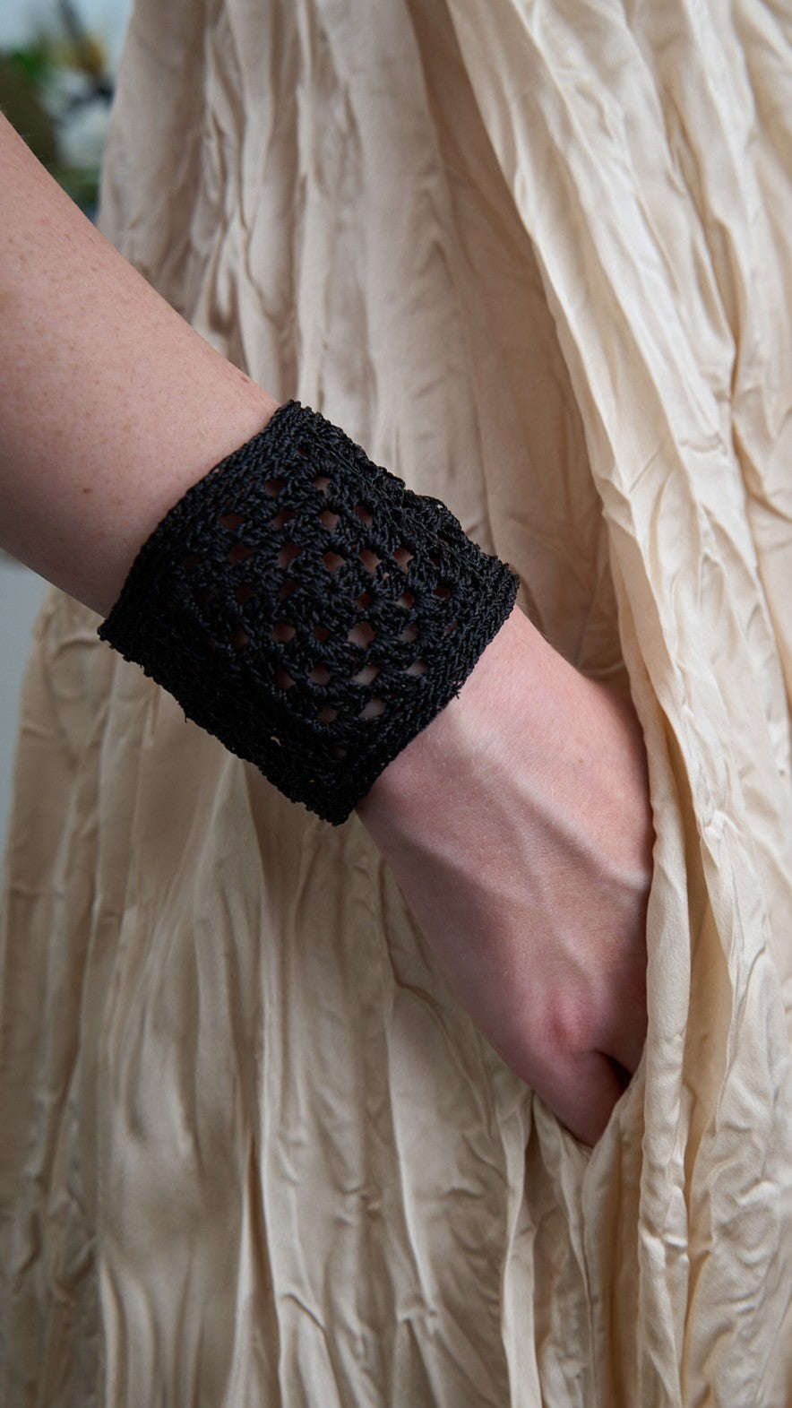 Via Roma - Bracciale "Crochet" Nero