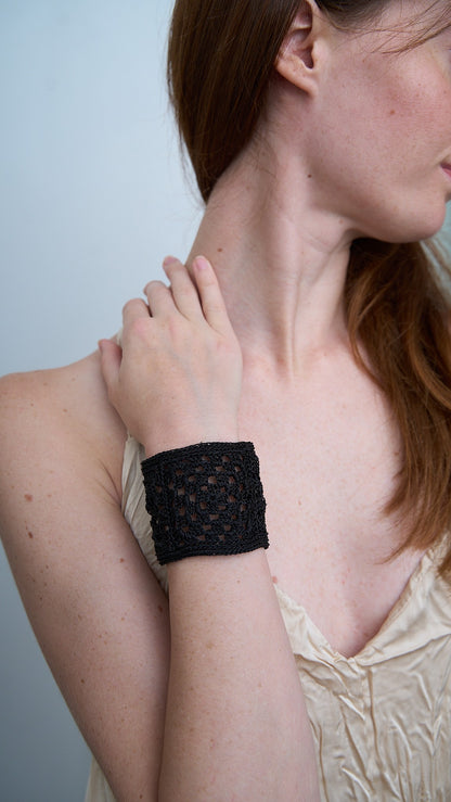 Via Roma - Bracciale "Crochet" Nero