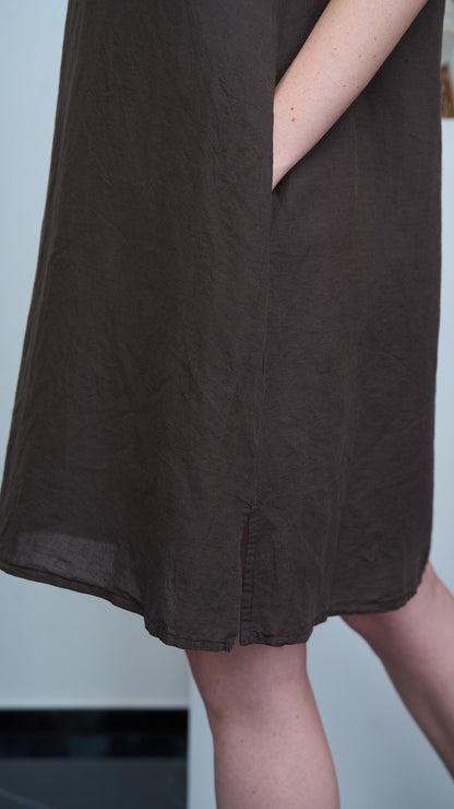 SDB - Abito smanicato con scollo a cratere - Cioccolato - ART.7363LC