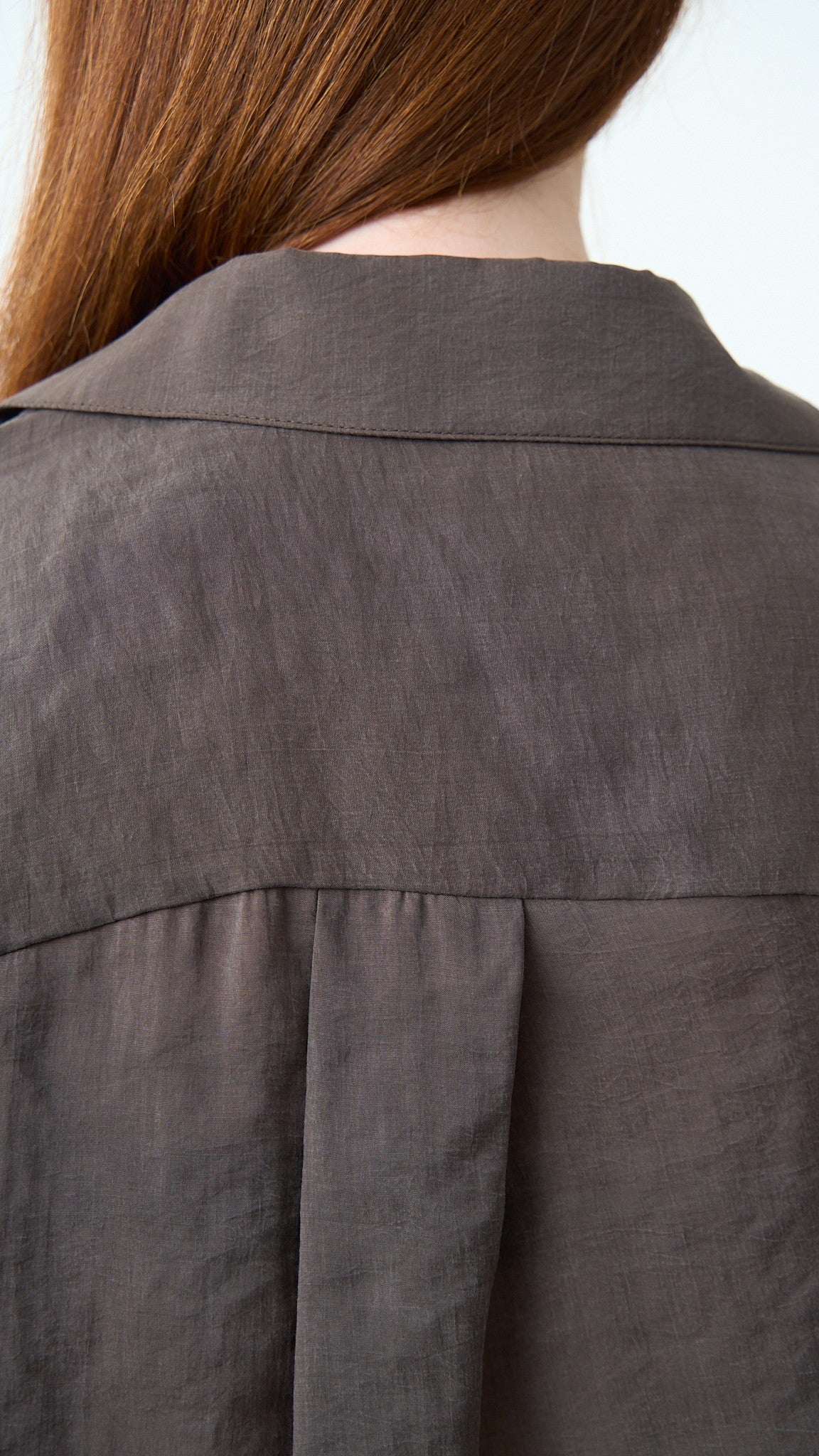 Via Roma - Camicia morbida oversize con colletto - Cioccolato - ART.26AI50001800
