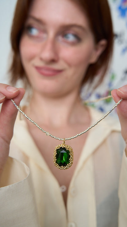 Via Roma - Collana "Cassandra" - Argento - Dorato - Verde