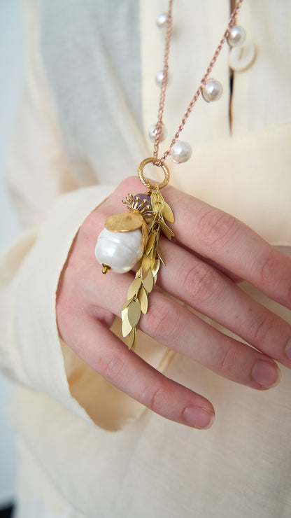 Via Roma - Collana "Lacrime di San Lorenzo" - Bianco - Oro Rosa - Dorato - Lilla
