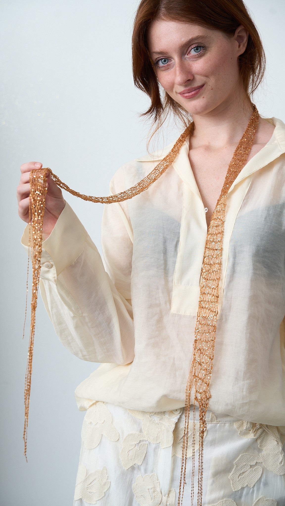 Via Roma - Foulard a maglia - Rame - Ambra - Dorato