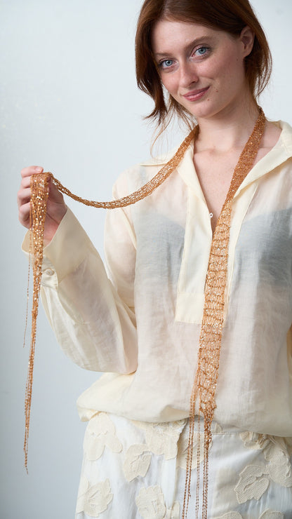 Via Roma - Foulard a maglia - Rame - Ambra - Dorato
