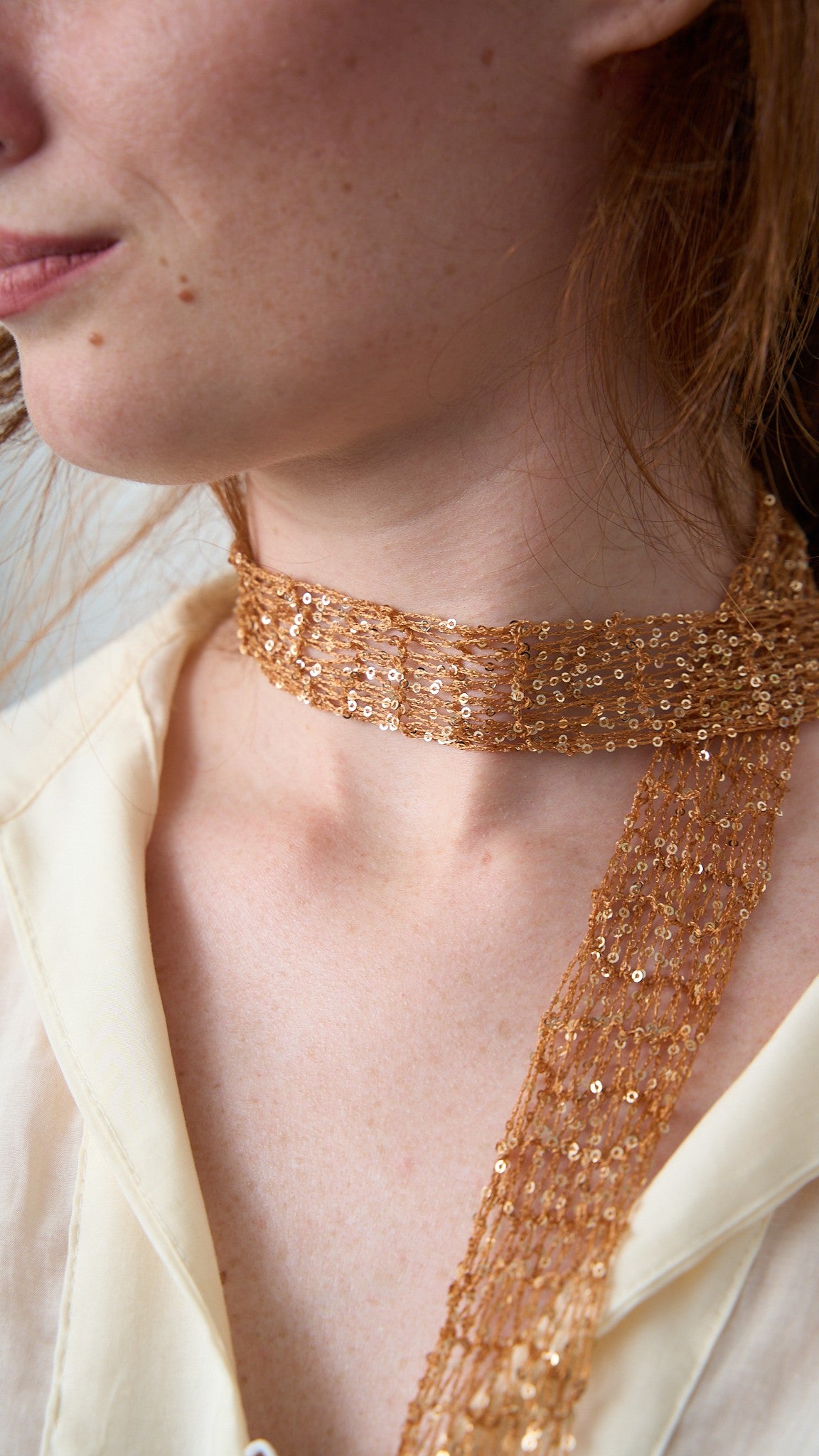Via Roma - Foulard a maglia - Rame - Ambra - Dorato