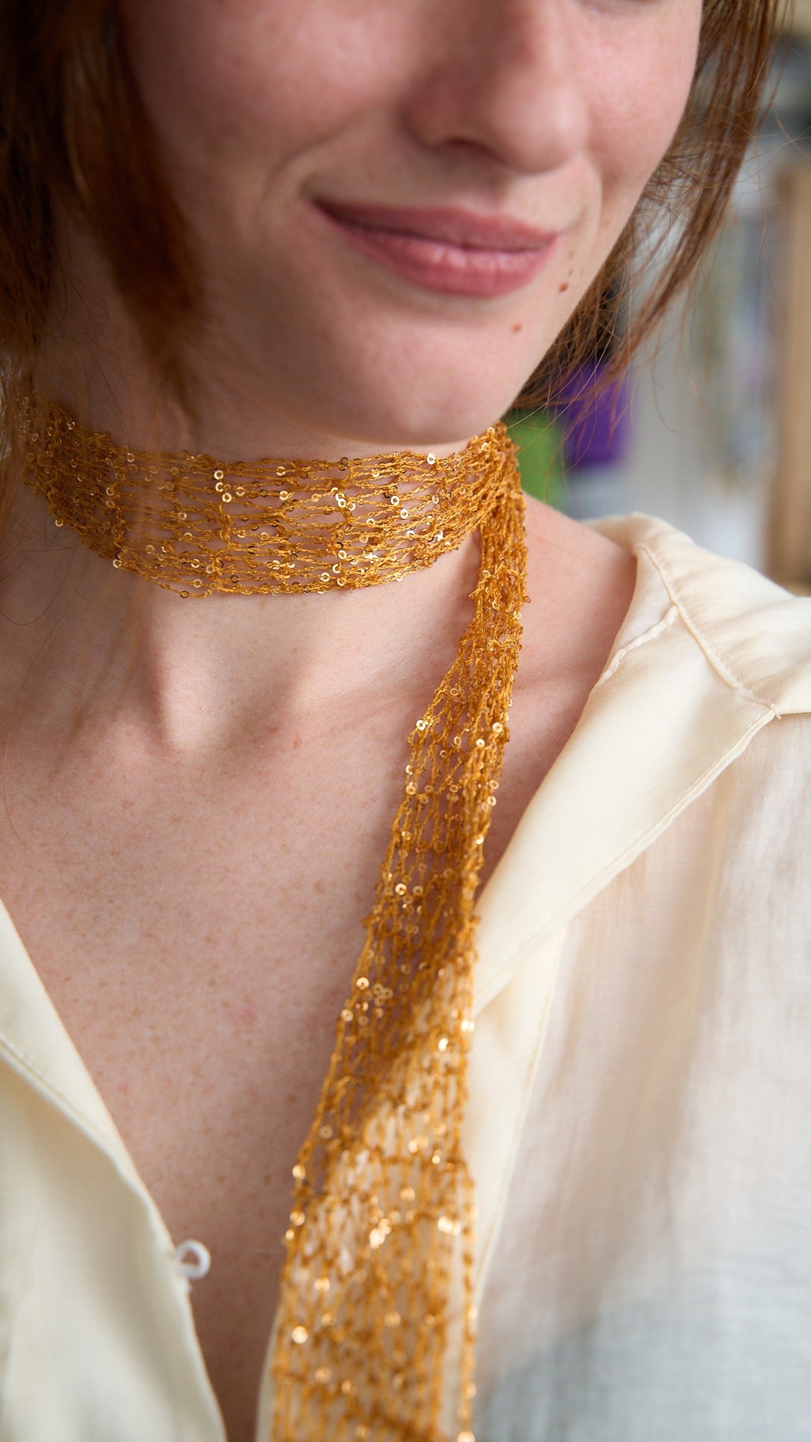 Via Roma - Foulard a maglia - Rame Caldo