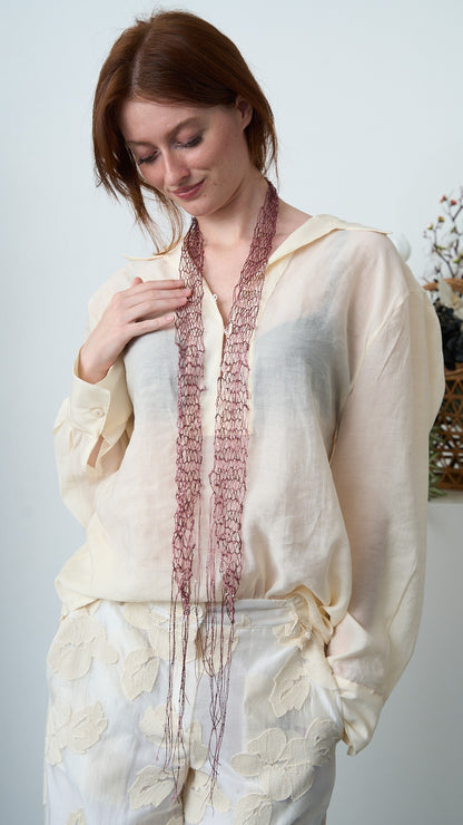 Via Roma - Foulard a maglia - Rosa