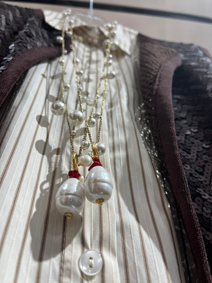 Via Roma - Collana "Perla 2.1" Oro - Bianco - Rosso