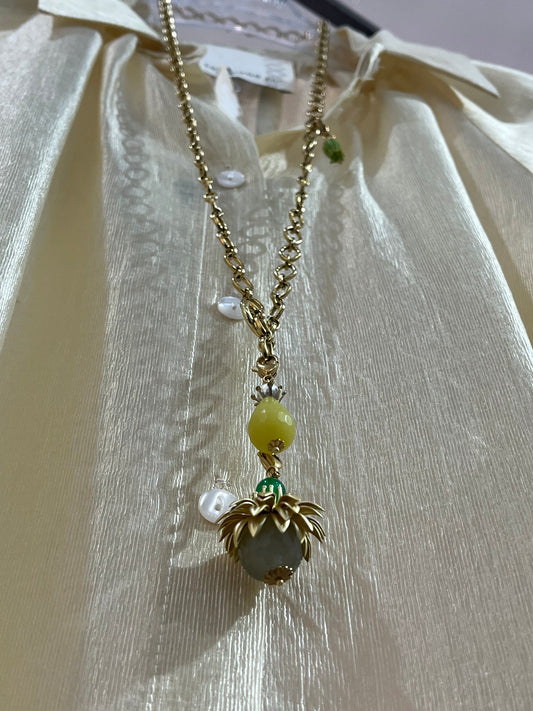 Via Roma - Collana "Linda" Verde - Oro