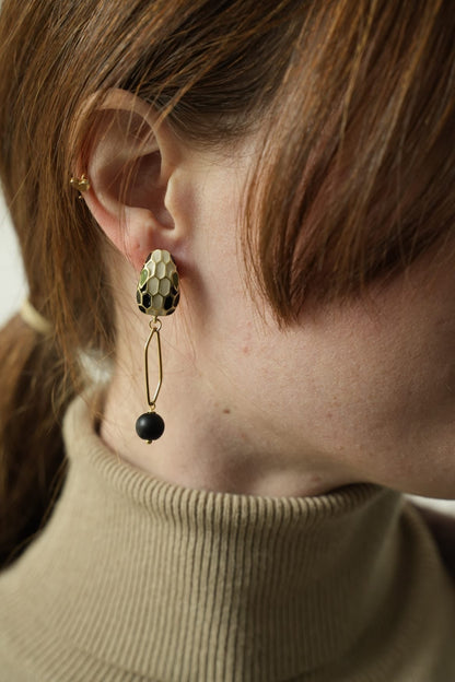 Via Roma - Orecchini "Mix and Match" Nero - Verde - Burro - Oro