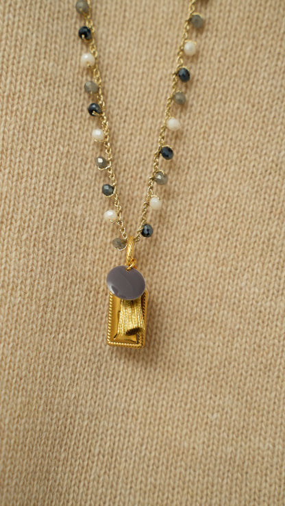 Via Roma - Collana "Amior" Grigio - Blu - Bianco - Dorato