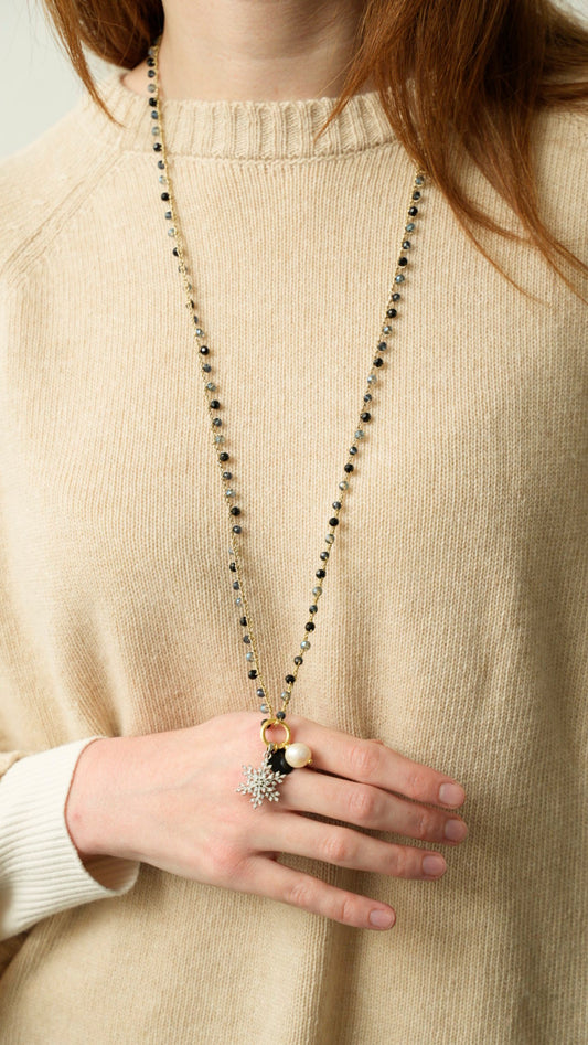 Via Roma - Collana "Amior" Nero - Grigio - Dorato - Argento