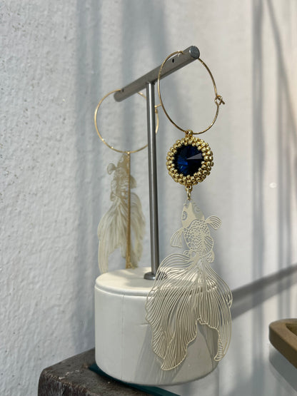 Via Roma - Orecchini "Mix and Match" Burro - Blu - Oro