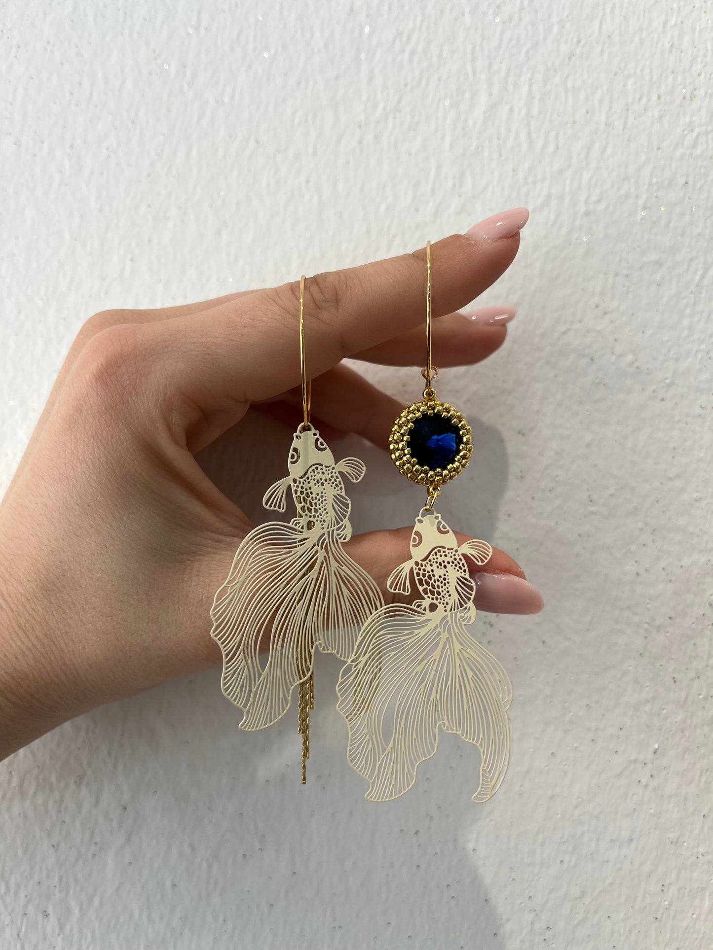 Via Roma - Orecchini "Mix and Match" Burro - Blu - Oro
