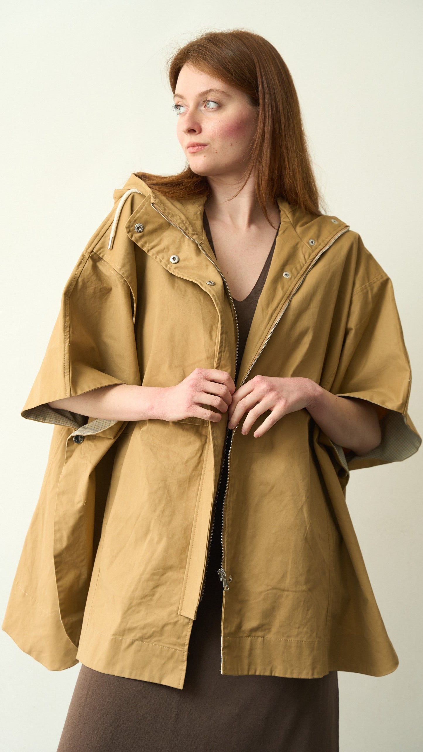 Via Roma - Trench cappa con cappuccio - ART.MD7406 Beige